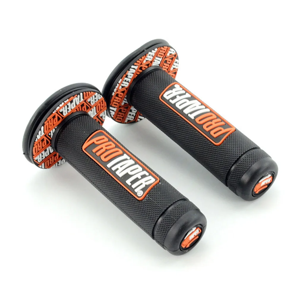 Мотоциклетные ручки руля Pro taper для мотокросса, рукоятка для грязного питбайка 7/" 22 мм, руль из каучука, гелевые двойные ручки MX - Цвет: Black Orange