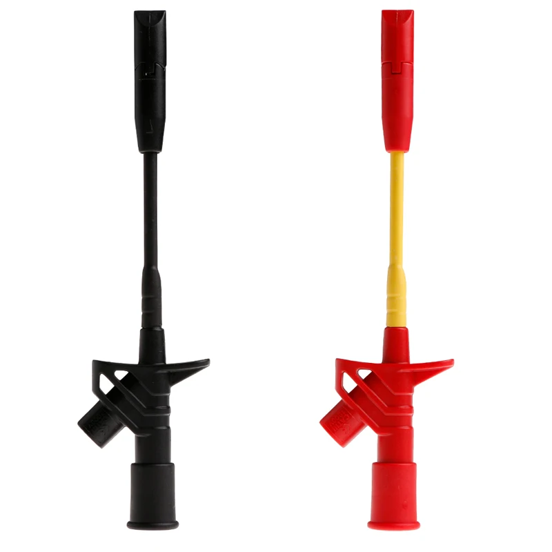 

2Pcs Fully Insulated Quick Piercing Test Clips Multimeter Test Probe Spring Load