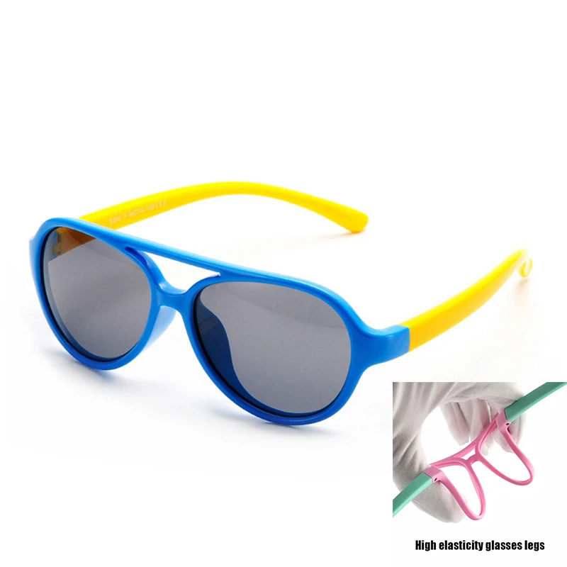 

2019 New Silicone Children Sunglasses Square Boys and Girls'Glasses UV400 Brand Design Soft Safety Sunglasses