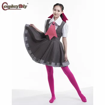 

Cosplaydiy Pokemon Omega Ruby And Alpha Sapphire Roxanne Cosplay Costume Uniform Dress Women Halloween Carnival Clothes Dresses
