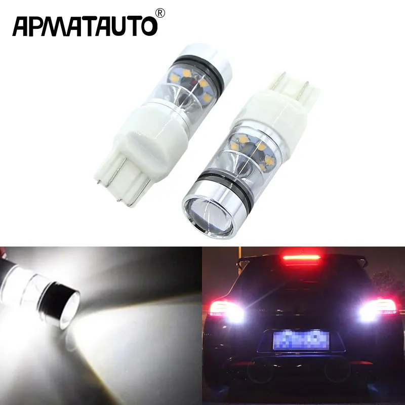 2pcs T 7440 7443 White 4 Cob Led Car Brake Backup Reverse Light Bulb 6000k Car Truck Lighting Lamps Auto Parts Accessories 2pcs T 7440 7443 White 4 Cob Led Car Brake Backup Reverse Light Bulb 6000k Car Truck Lighting Lamps Auto Parts Accessories