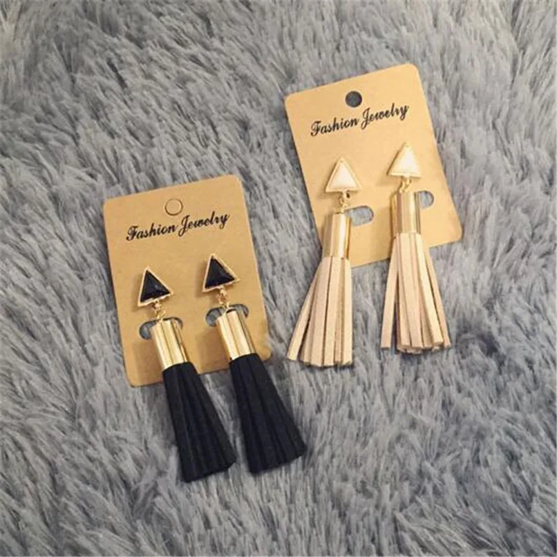 Fashion Brand Luxury Triangle Cute Tassel Stud Earrings Female Bijoux Cheap Earring Extendy