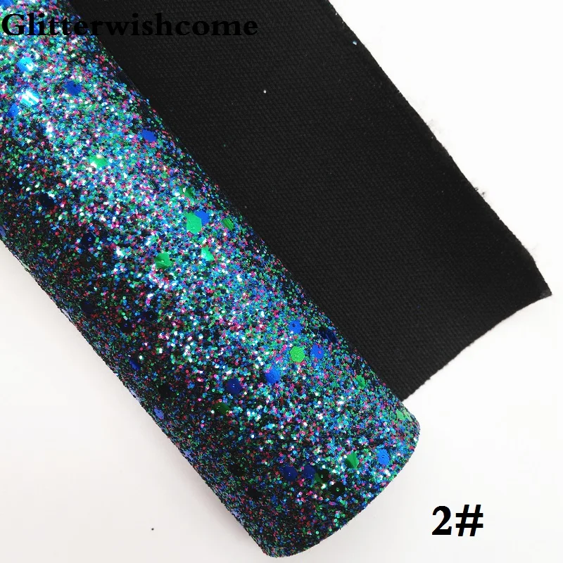 Glitterwishcome 21X29 см, размер А4, винил для бантов, мягкий стрейч, плотная блестящая кожа, винил для бантов, GM228A - Цвет: 2