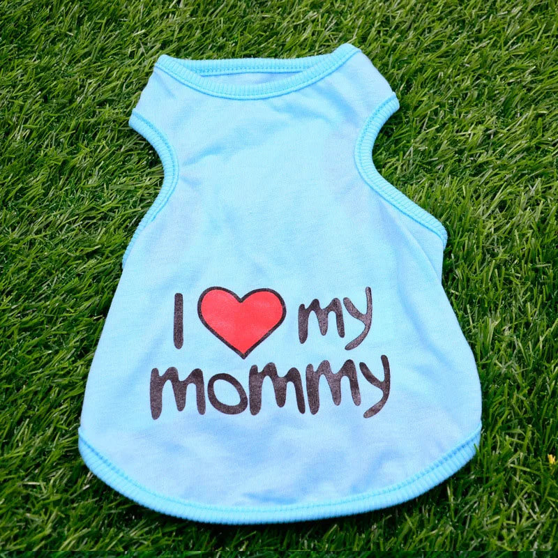 Одежда для домашних животных с принтом I Love Mommy футболки собак и кошек летняя