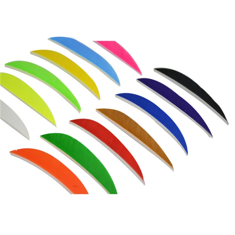 Günstige 50 stücke 3 Zoll Wasser Tropfen Befiederung Pfeil Federn 13 Farbe Türkei Federn Flügel Für Pfeil DIY Werkzeuge Schießen Zubehör