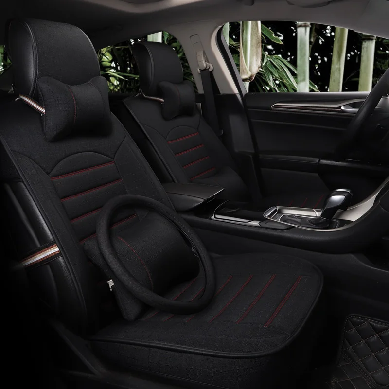 Льняные материалы автомобильные чехлы на сиденья для toyota volkswagen RAV4 skoda rapid Lexus ES IS LS