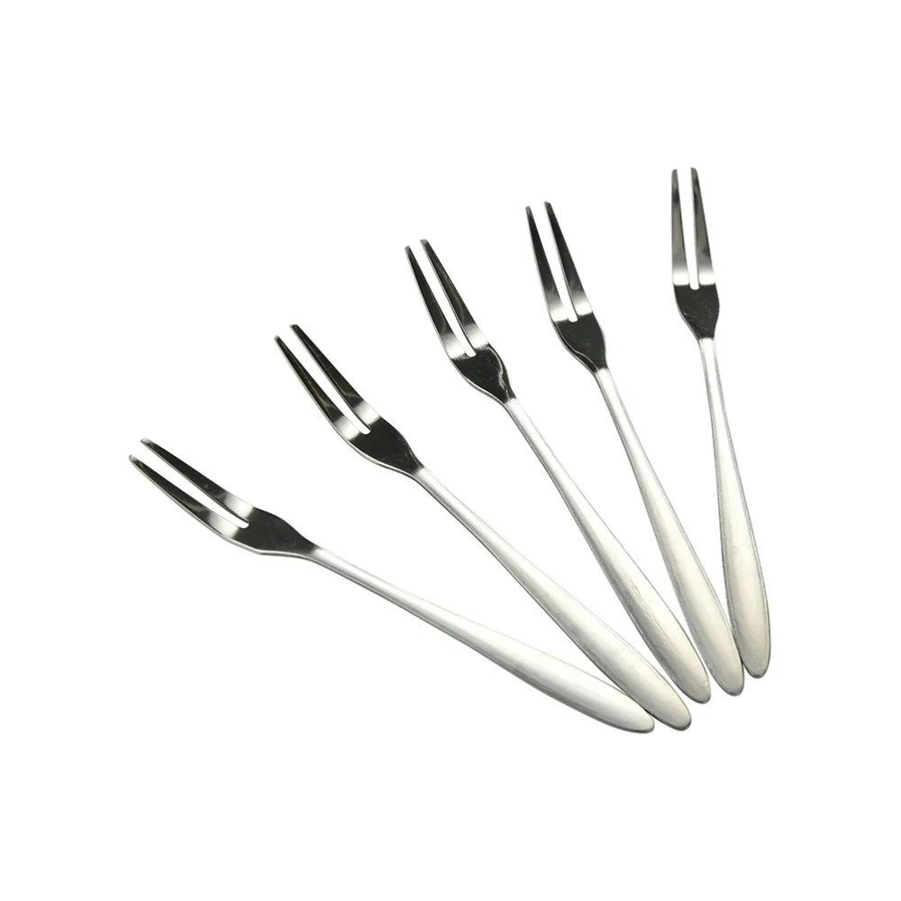 5pcs/lot 11.5cm Stainless Steel Fruit Forks for Restaurant Cafeteria