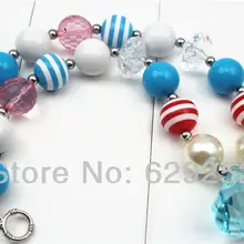 10 шт. Синий капли воды Симпатичные конфеты Бусины многоцветный Коренастый Bubblegum Дети Цепочки и ожерелья детский сладкий горячий CB027