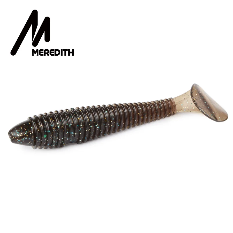 MEREDITH 75 мм 3 г 10 шт. мягкие приманки для рыбалки Craws мягкие приманки FAT Swing Impact Swimbait Bass shad воблер - Цвет: N