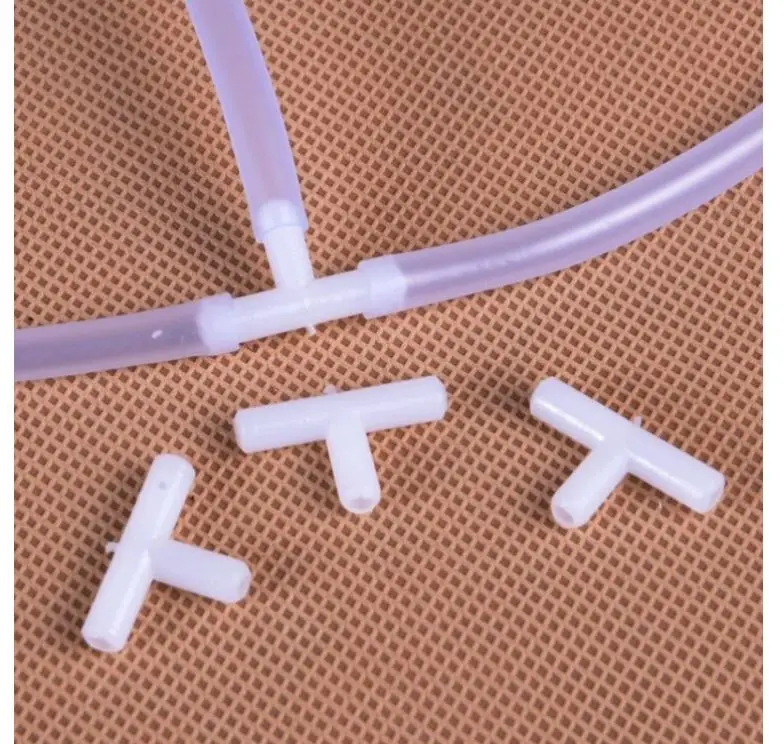 

10pcs 4mm Plastic Tee's "T" 3-Way Fish Tank Acuarios Aquarium Air Pump Line Tubing Joints Connectors Air Pump Accessories