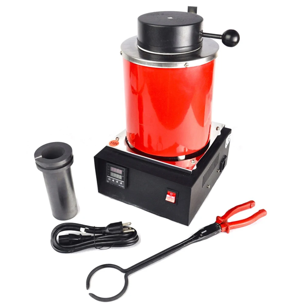 2KG Capacity Gold Electric Melting Furnaces with 1pc Graphite Crucible