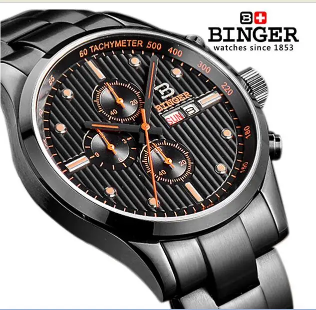 Switzerland watches men luxury brand Wristwatches BINGER Quartz full stainless male watch steel waterproof 100M BG-0401-2 Switzerland watches men luxury brand Wristwatches BINGER Quartz full stainless male watch steel waterproof 100M BG-0401-2