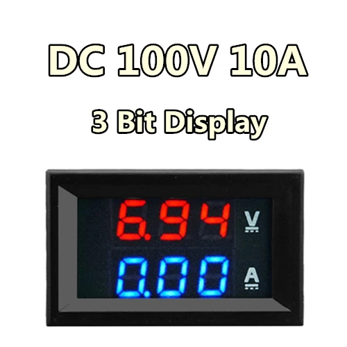 DC 100V 10A Вольтметр Амперметр синий+ красный светодиодный двойной цифровой вольтметр - Цвет: 100V 10A