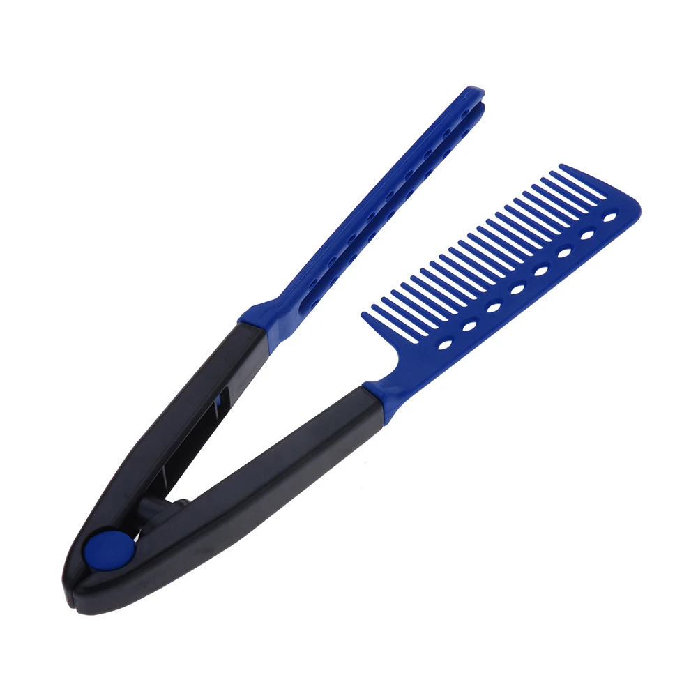 Выпрямитель для волос гребень V тип гребень Синий Розовый DIY салонный модный инструмент для укладки волос