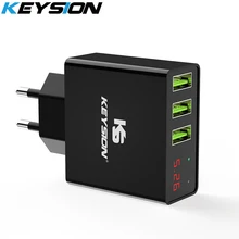 KEYSION светодиодный цифровой 3 порта USB зарядное устройство универсальное настенное зарядное устройство для мобильного телефона для iPhone XS MAX XR X 8 7 для samsung S8 S9 адаптер