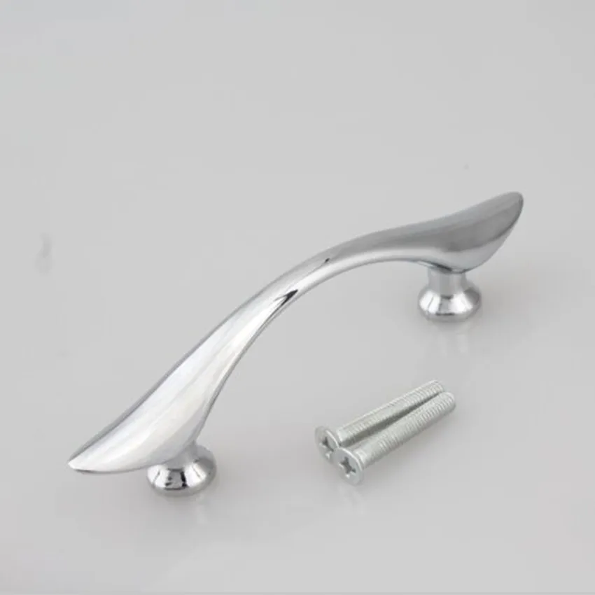 

64mm modern fashion furniture decoration handle shiny silver cabinet drawer pull 2.5" chrome dresser cupboard door handle knob