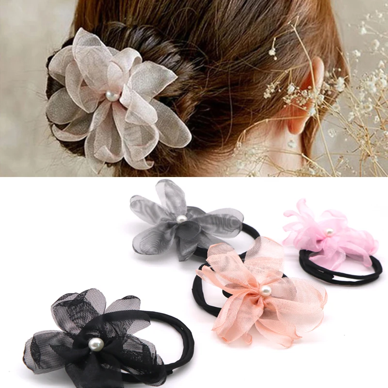 Woman Flower Donuts Twist Headband Magic Hair Bun Maker Diy