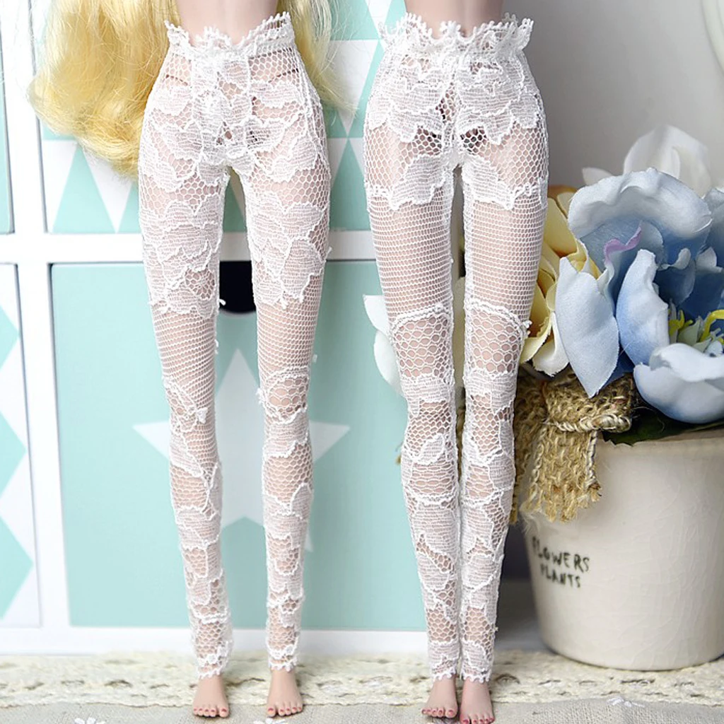 1/6 Girl Doll Lace Tight Legging Pants Comfy Capri Summer For Doll Outfit White 12inch Doll Lace Leggings