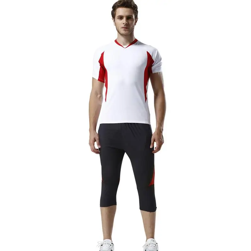 Мужские спортивные костюмы спортзал, фитнес, упражнения комплект для бега короткие компрессионные колготки футболка мужские укороченные брюки шорты быстросохнущие спортивные костюмы - Цвет: seventh