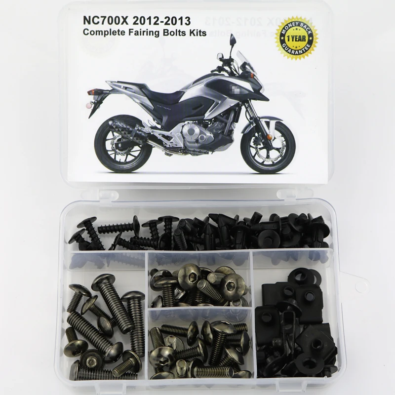 Для Honda NC700X 2012 2013 полный обтекатель Болты Комплект гайка мотоцикл покрытие винты болты сталь - Цвет: Titanium