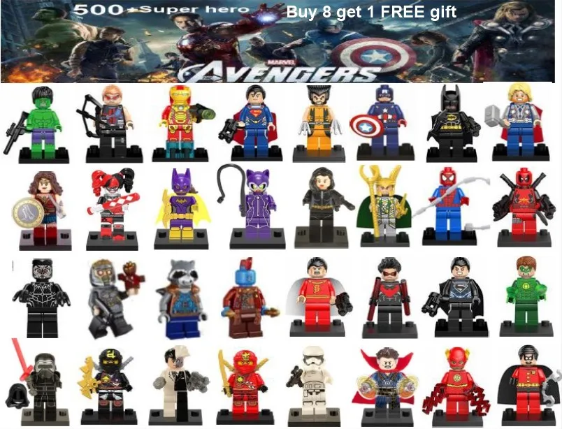 

Avengers super hero kids corner productions blocks Batman Logan Thor superman Hulk Building Blocks Sets Kids toy Bricks gifts