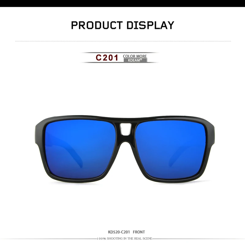 KDEAM отражающие поляризованные солнцезащитные очки бренд jam высокой интенсивности спортивные солнцезащитные очки мужские с черным жесткий чехол