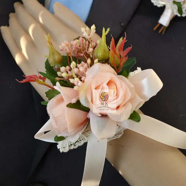 4 Pcs Lot 100 Handmade Silk Rose Artificial Wedding Flower 4 Pcs Lot 100 Handmade Silk Rose Artificial Wedding Flower Bridegroom Guest Brooch Boutonniere