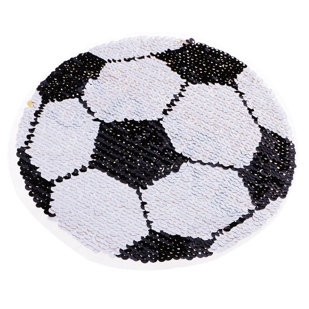 Reversible Football Sequins Patch Embroidery DIY Sew on Patches for Clothes T-shirt Jeans Clothing Bags