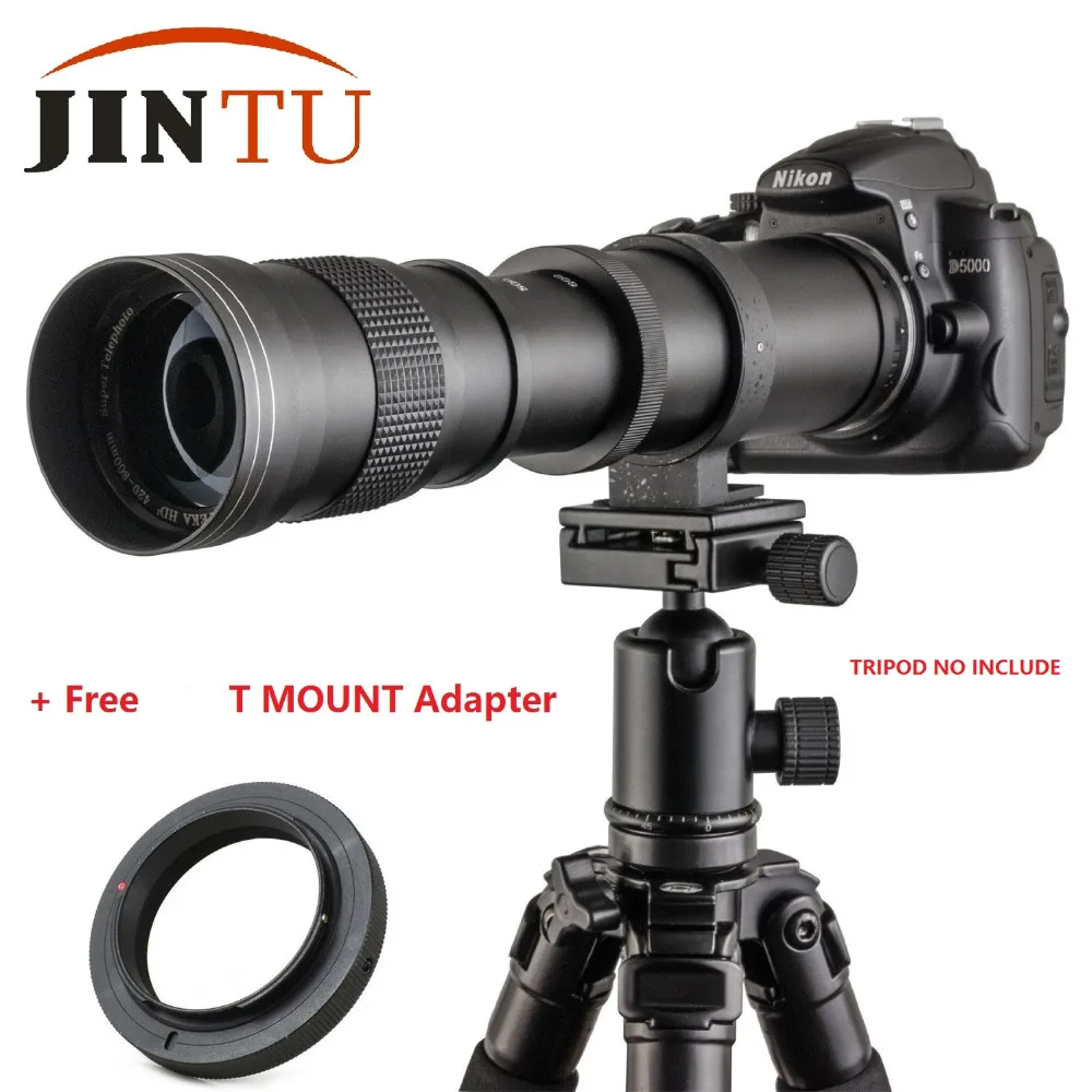 JINTU 420 800mm Super Manual Zoom Telephoto F/8.3 16 Camera Lens for
