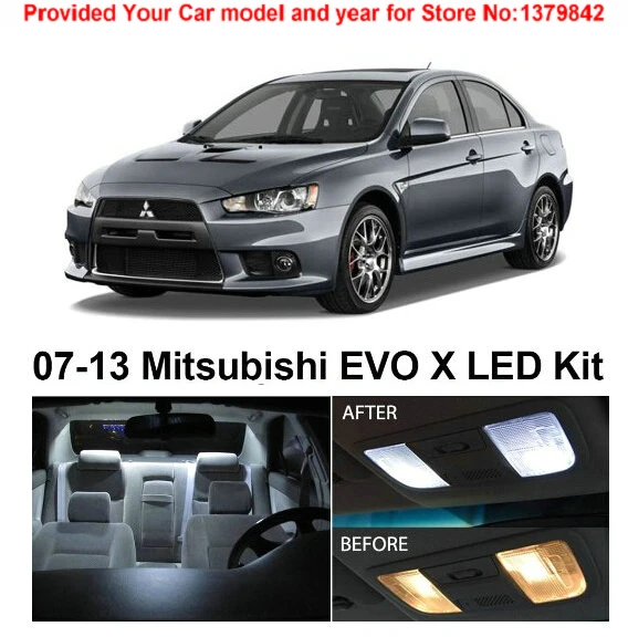 Us 18 26 25 Off Free Shipping 6pcs Lot Car Styling Xenon White Package Kit Led Interior Lights For Mitsubishi Lancer Evolution X 2007 2013 In Signal