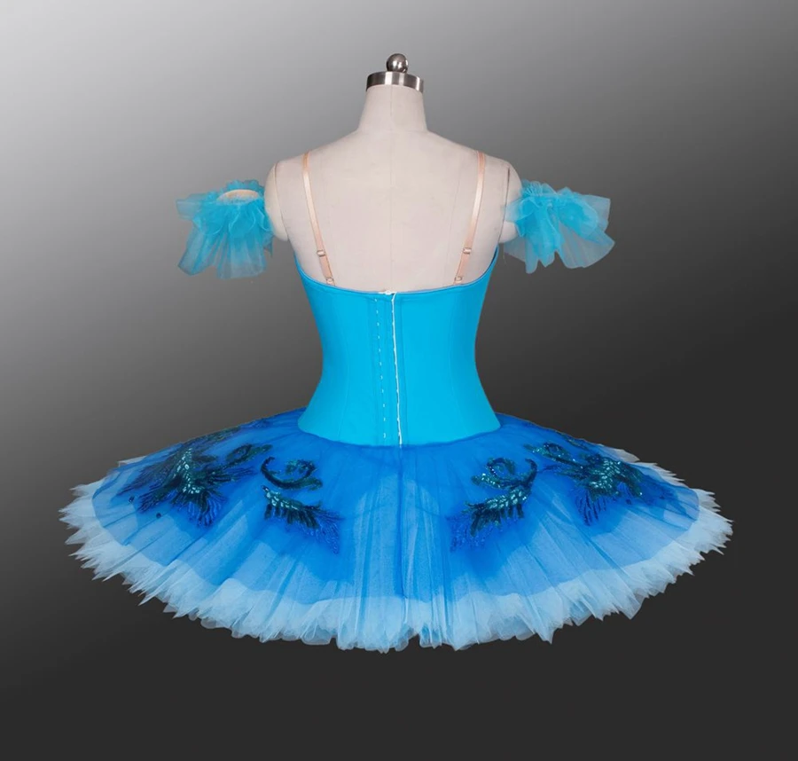 Женская профессиональная балетная пачка голубого цвета, Классическая балерина для выступлений, сценический костюм, блинная пачка, синяя птица