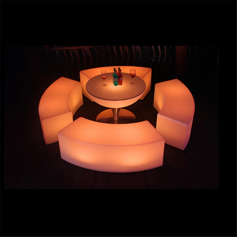 

120*40*40cm rgb colors changing rechargeable led bench chairs for the bar and lounge furniture