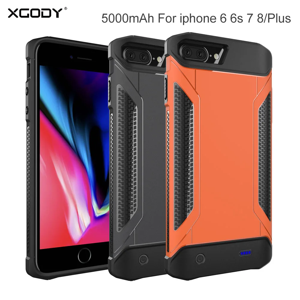 

XGODY 5000mAh Smart Battery Case Cover For iphone 6 6s 7 8/Plus External Power Bank Protective Skin Shell For iphone 4.7 5.5