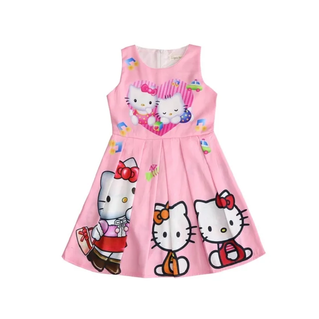 hellokitty dress children clothing summer sleeveless dresses baby hello kitty party costume