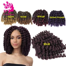 Synthetic Braiding Hair Crochet Box Braids Ombre Synthetic Wand Curl Curly Braiding Crochet Twist Hair Extension