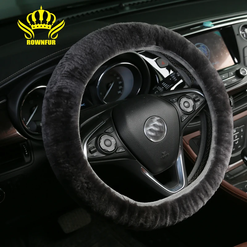 Natural sheepskin Steering wheel Steering Wheel Cover Premium Wool Steering Wheel Cover