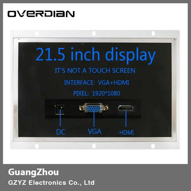 

21"/21.5 inch VGA/HDMI Interface Non-Touch Industrial Control Lcd Monitor/Display Metal Shell Open Frame Installation