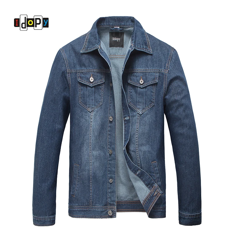 Mens Casual Jean Jacket Long Sleeve Slim Fit Men Denim Jackets Mulit