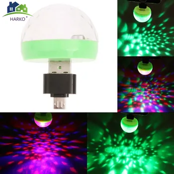 

New Arrival Mini USB led Party Lights Crystal Magic Ball Home Party Karaoke Decorations Colorful Stage LED Disco Light