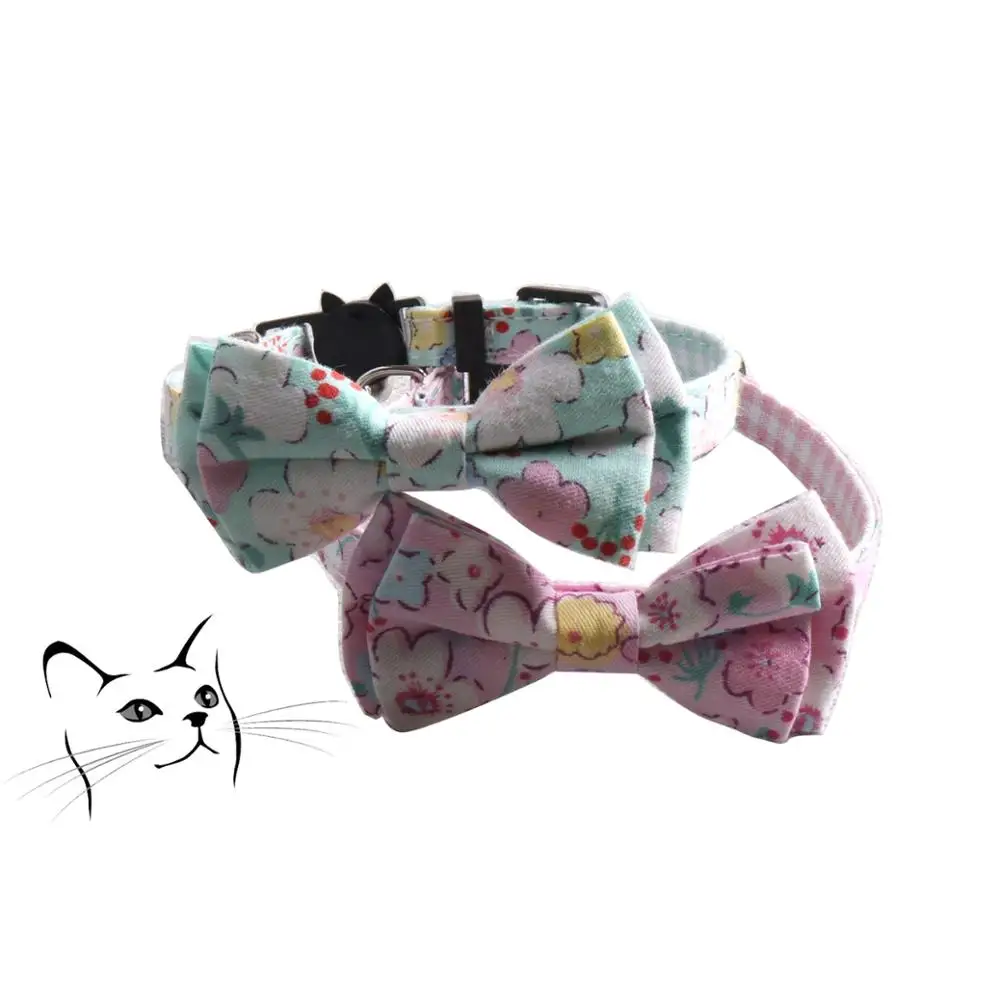 

Floral Bowknot Chihuahua Small Dogs Collars Adjustable Puppy Cats Necklace Cute Bow Tie Kitten Bells Collar Pet Supplies
