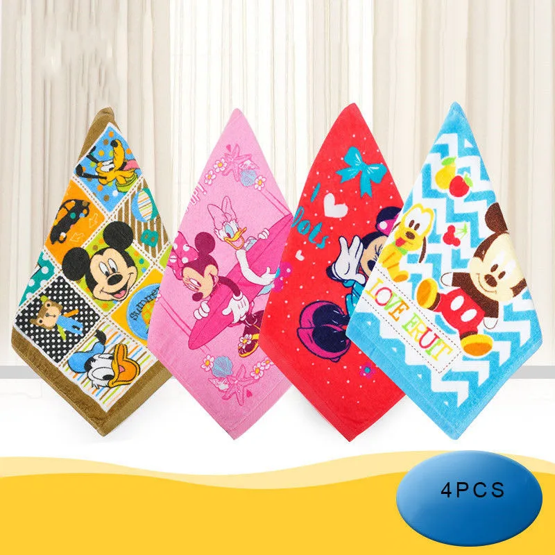 Disney 4 шт./компл. хлопковое квадратное полотенце для дома различные стили детское полотенце детское Хлопковое полотенце