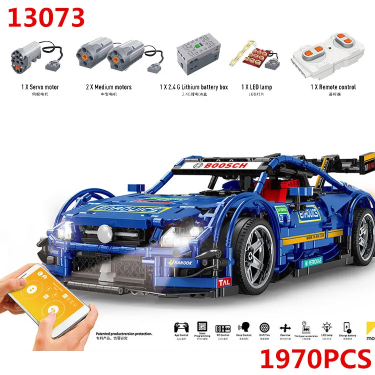 

Mercedess-Benzz AMG C63 DTM MOC 6688 Drift APP Remote Control Car Racing Building Blocks Bricks Kids DIY Toy Gifts 13073