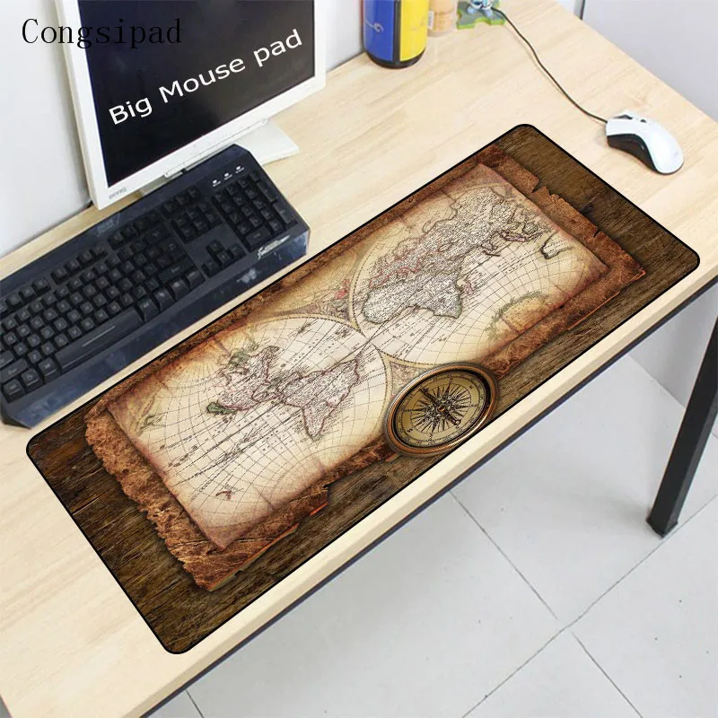  Congsipad World Map Rubber Large Lock Edge mouse mat desk mats big mousepads gaming rug XL for offi