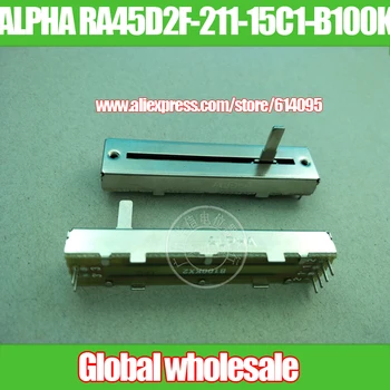 

1pcs ALPHA RA45D2F-211-15C1-B100K 72MM sliding fader double potentiometer / inner leg / Handle length 15MMC