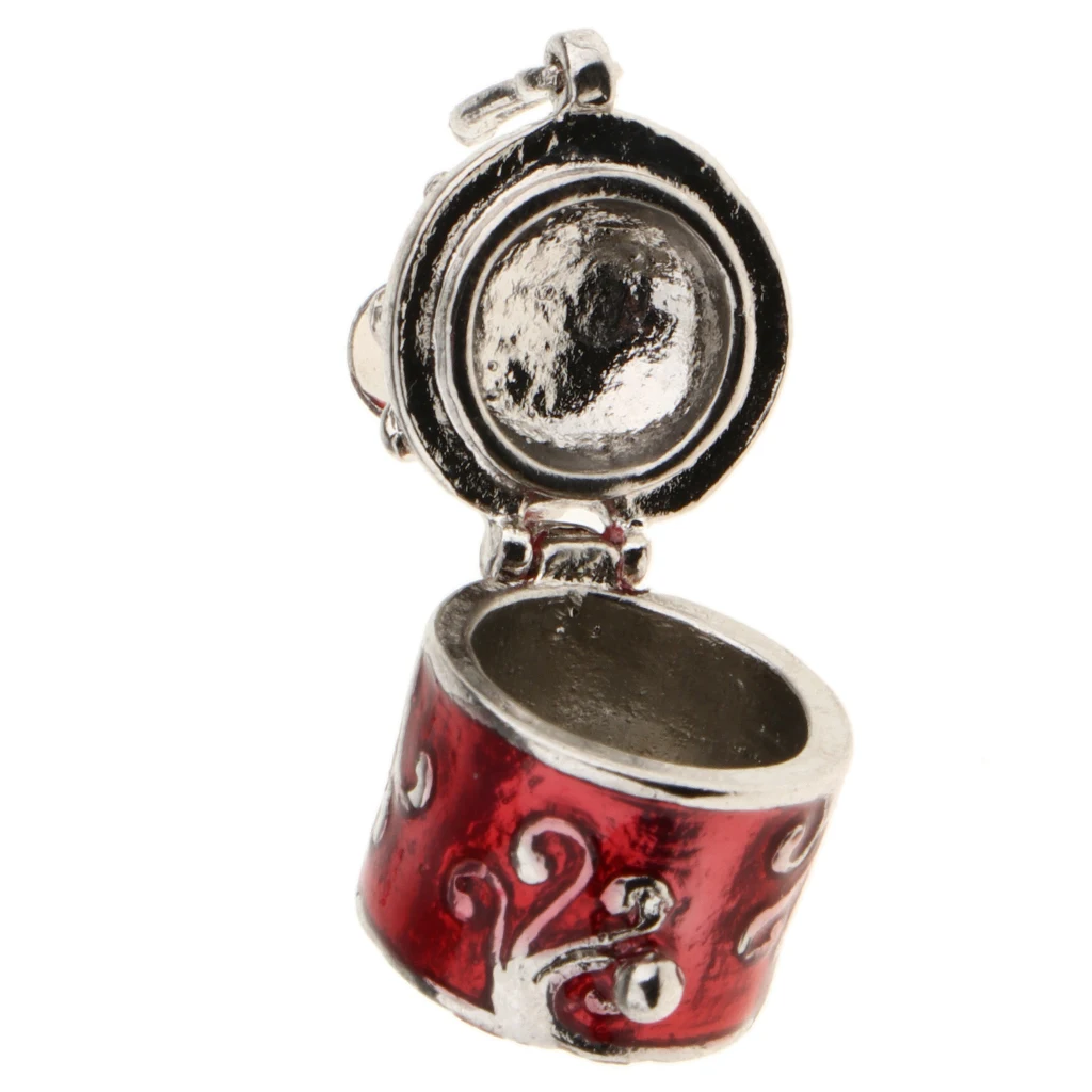 Vintage Memorial Urn Pendant Ash Keepsake Enamel Color Flower Engraving Memorial Box