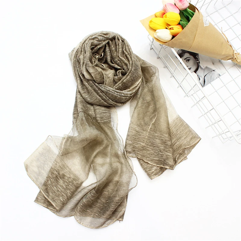 

Soft&Warm Cashmere and Silk Feel Scarf Women Solid Color Shawl Scarves Sun Protection Light Wraps Oversized Long Hijabs