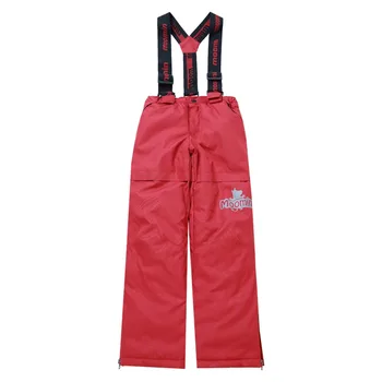 

Moomin 2018 New arrival boys winter overall strap polyester waterproof red overall boys snowsuit -20 degree warm winter pants