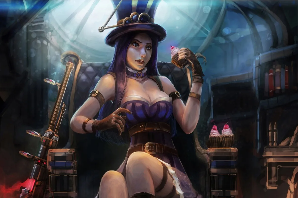 Фотопечать (доступная рамка) caitlyn торт шериф пиловер LOL girl PDM252 настенное искусство