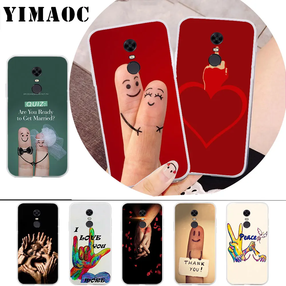 

YIMAOC Creative love finger painting Soft Case for Xiaomi Redmi 4A Note 7 4X 5 Plus 5A Prime 6 Pro 6A S2