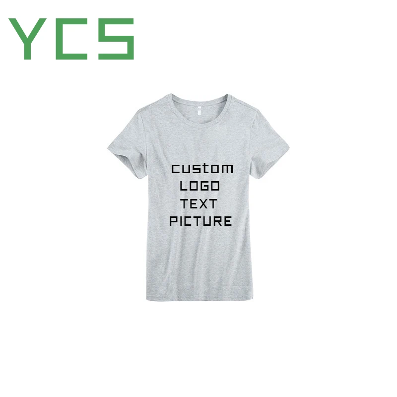 

YCS Store Custom Embroidery/Printing DIY Brand 100% Cotton Men T-Shirt Personalized Your Logo Men Short Sleeve Men tshirts